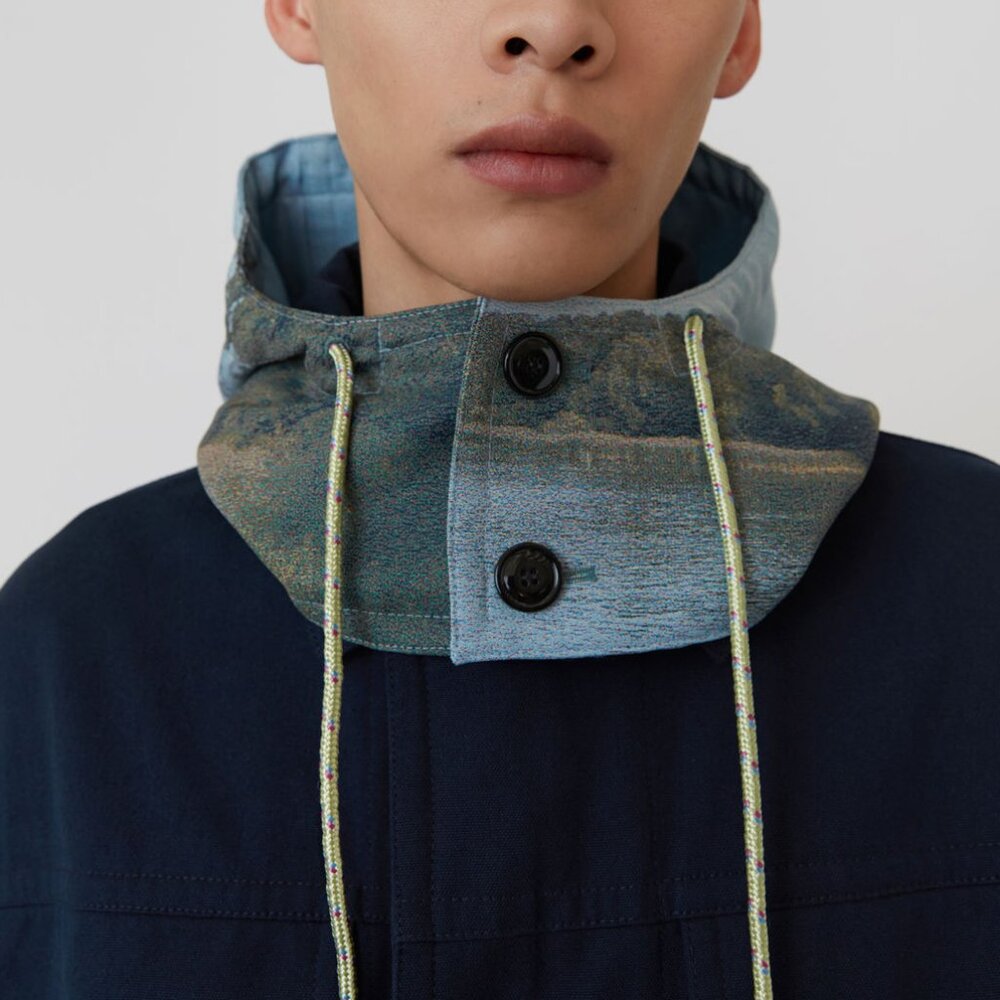 BNWT SS19 ACNE STUDIOS TWO-TONE PARKA NAVY 48 - Picture 16 of 16
